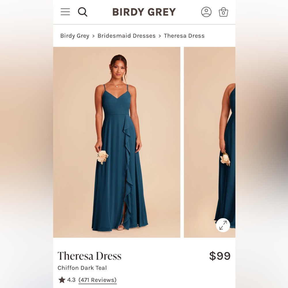 Birdy Grey Dark Teal Spaghetti-Strap Maxi Dress